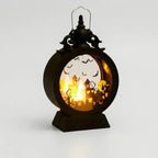 Halloween Lantern | Battery-Powered LED & Gothic Silhouette