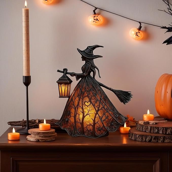 Halloween Lantern | Gothic Vintage Design & Flame-Free LED | 30 cm