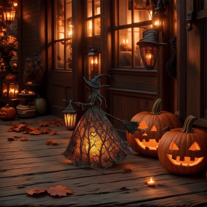 Halloween Lantern | Gothic Vintage Design & Flame-Free LED | 30 cm