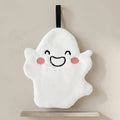 Hand Towel | Ghost-Shaped Soft Coral Fleece & Hanging Loop