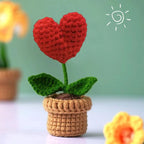 Handcrafted Knitted Flower | Cotton-Blend & Everlasting | 4 cm Pot