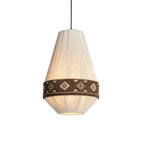 Hanging Lamp | Boho Fringed Shade & Linen Rope