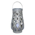 Hanging Lantern | Solar-Powered, IP44 Waterproof & Woven Bamboo