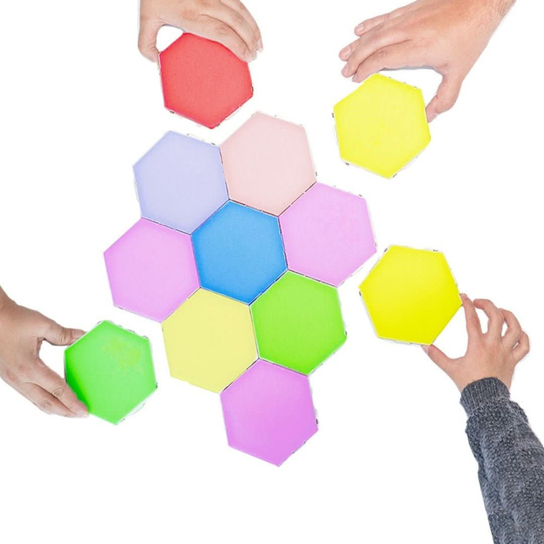 Hexagonal LED Wall Panels | Touch-Controlled RGB | Adjustable Brightness