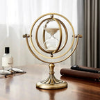 Hourglass Sand Timer | Pivoting Concentric Rings & Antiqued Finish