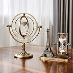 Hourglass Sand Timer | Pivoting Concentric Rings & Antiqued Finish