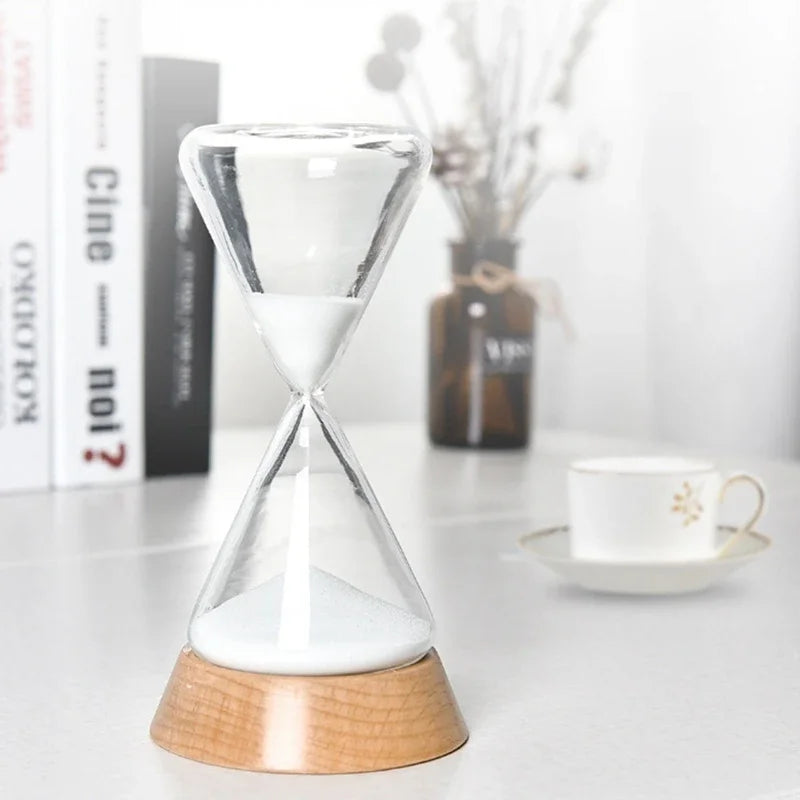 Hourglass Timer | Borosilicate Glass & Beechwood Base | 30/15 Min