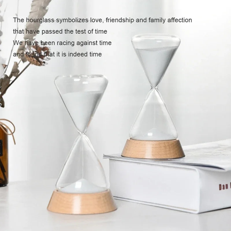 Hourglass Timer | Borosilicate Glass & Beechwood Base | 30/15 Min