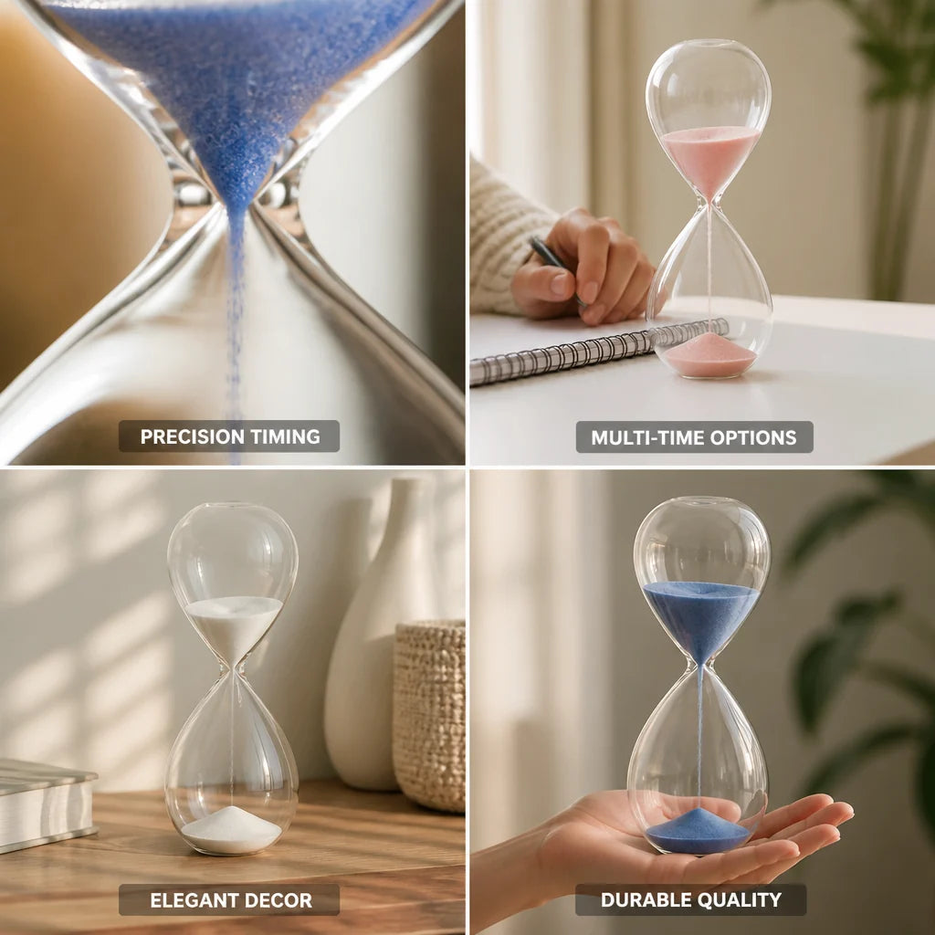 Hourglass Timer | Glass & Fine Sand | 5–60 Min Options