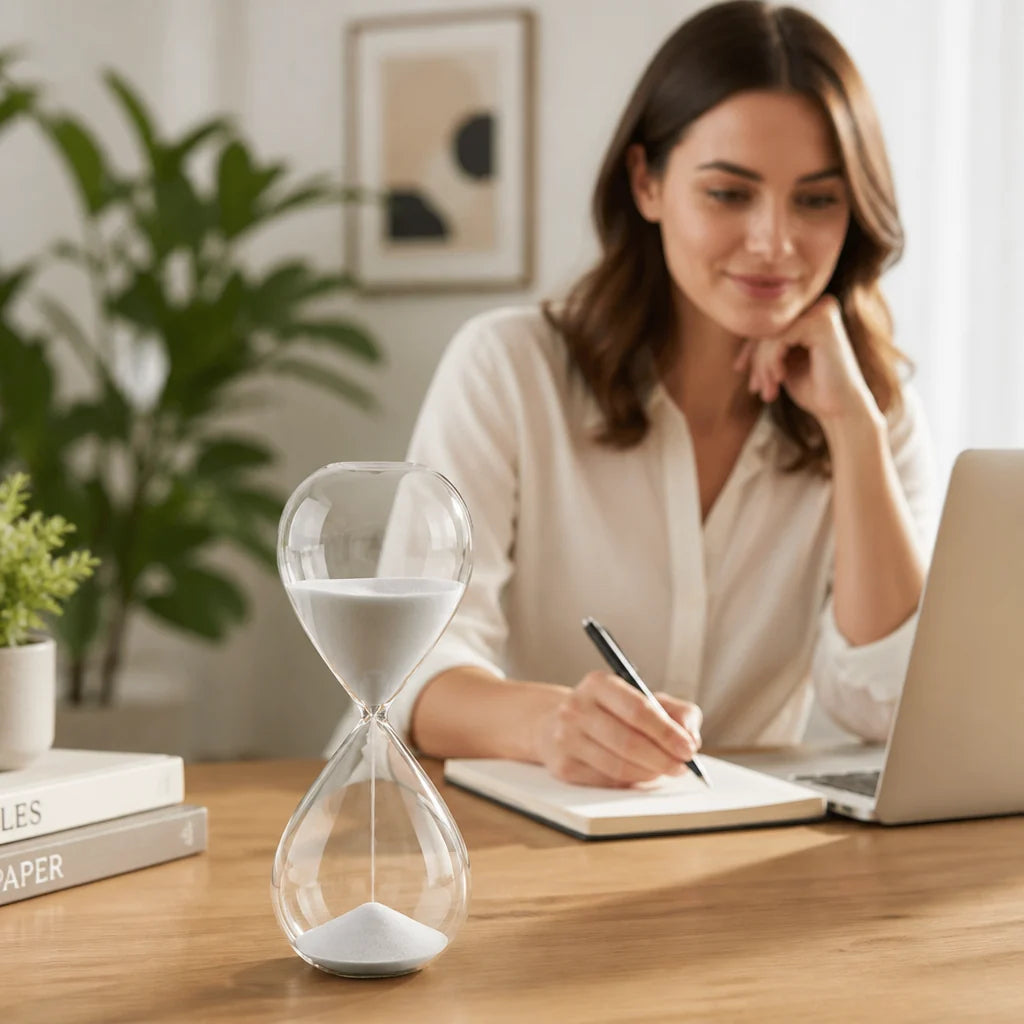 Hourglass Timer | Glass & Fine Sand | 5–60 Min Options