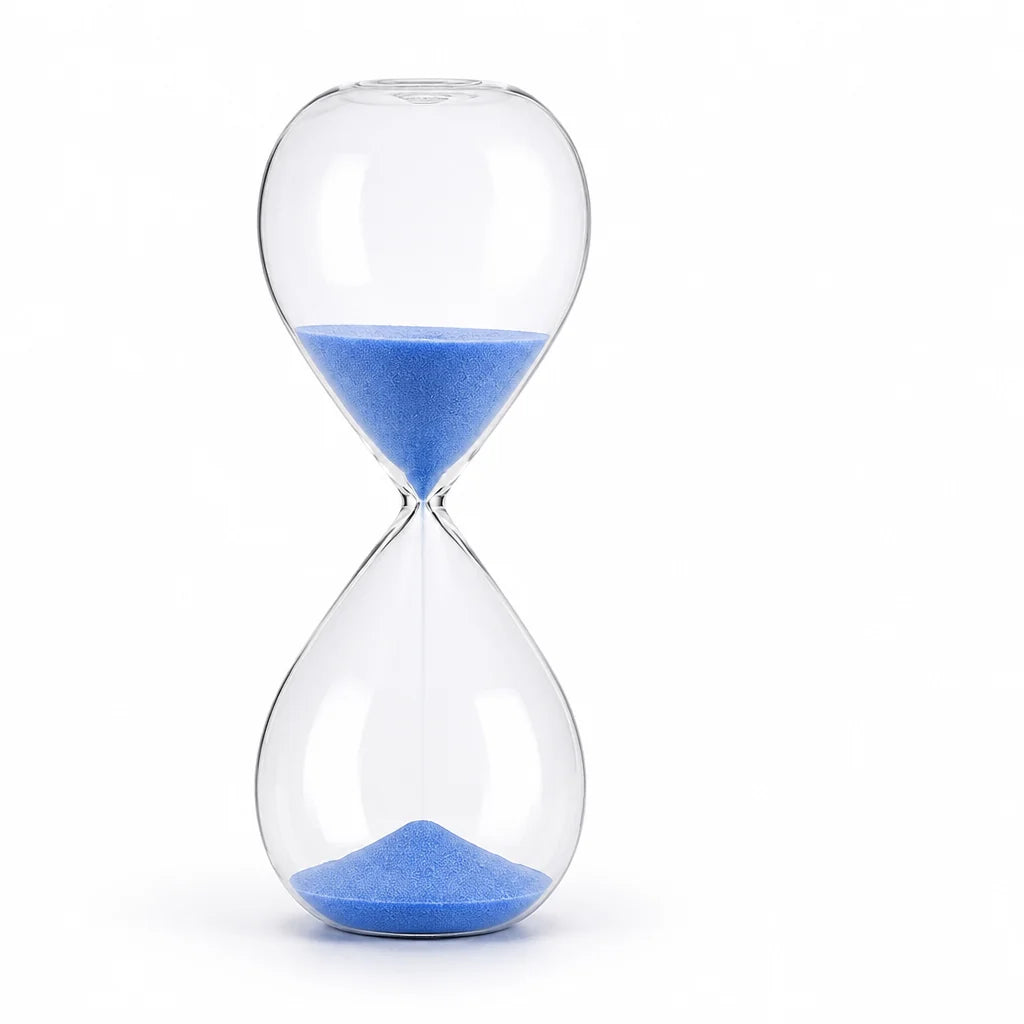Hourglass Timer | Glass & Fine Sand | 5–60 Min Options