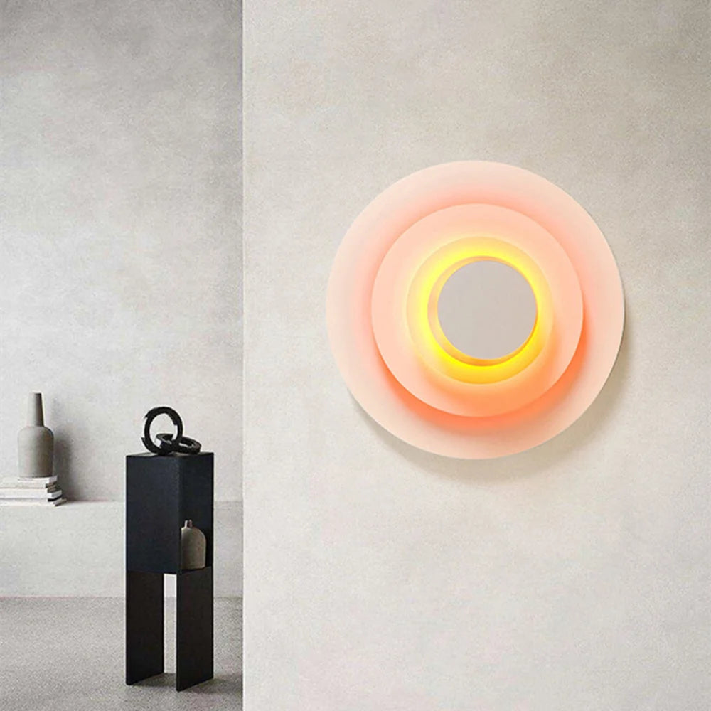 Indoor Wall Lamp | Circular Colorful Metal Shade & LED