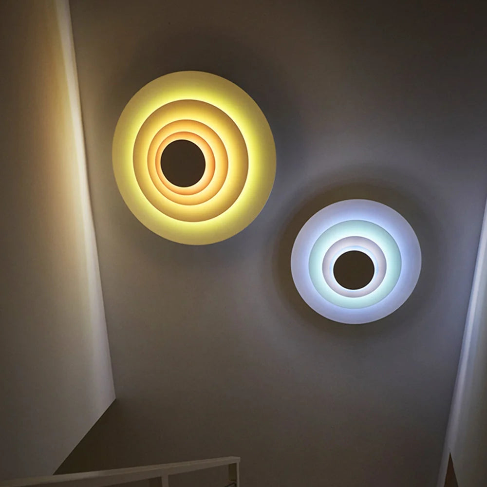Indoor Wall Lamp | Circular Colorful Metal Shade & LED