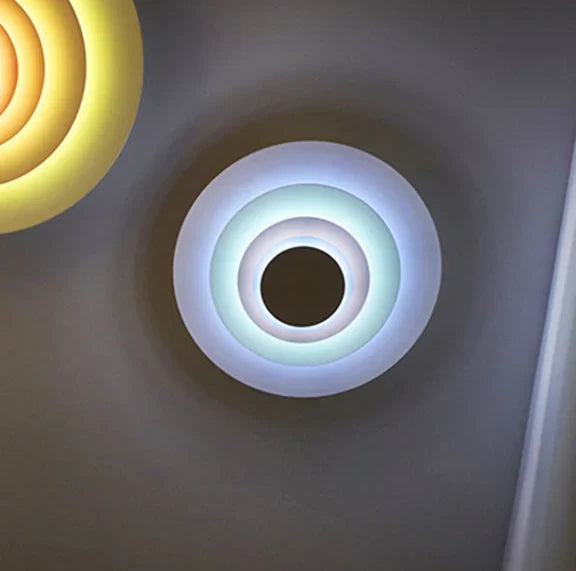 Indoor Wall Lamp | Circular Colorful Metal Shade & LED
