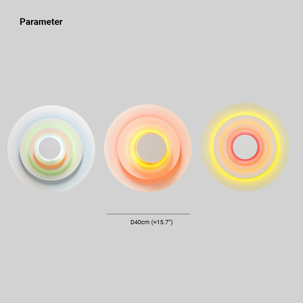 Indoor Wall Lamp | Circular Colorful Metal Shade & LED
