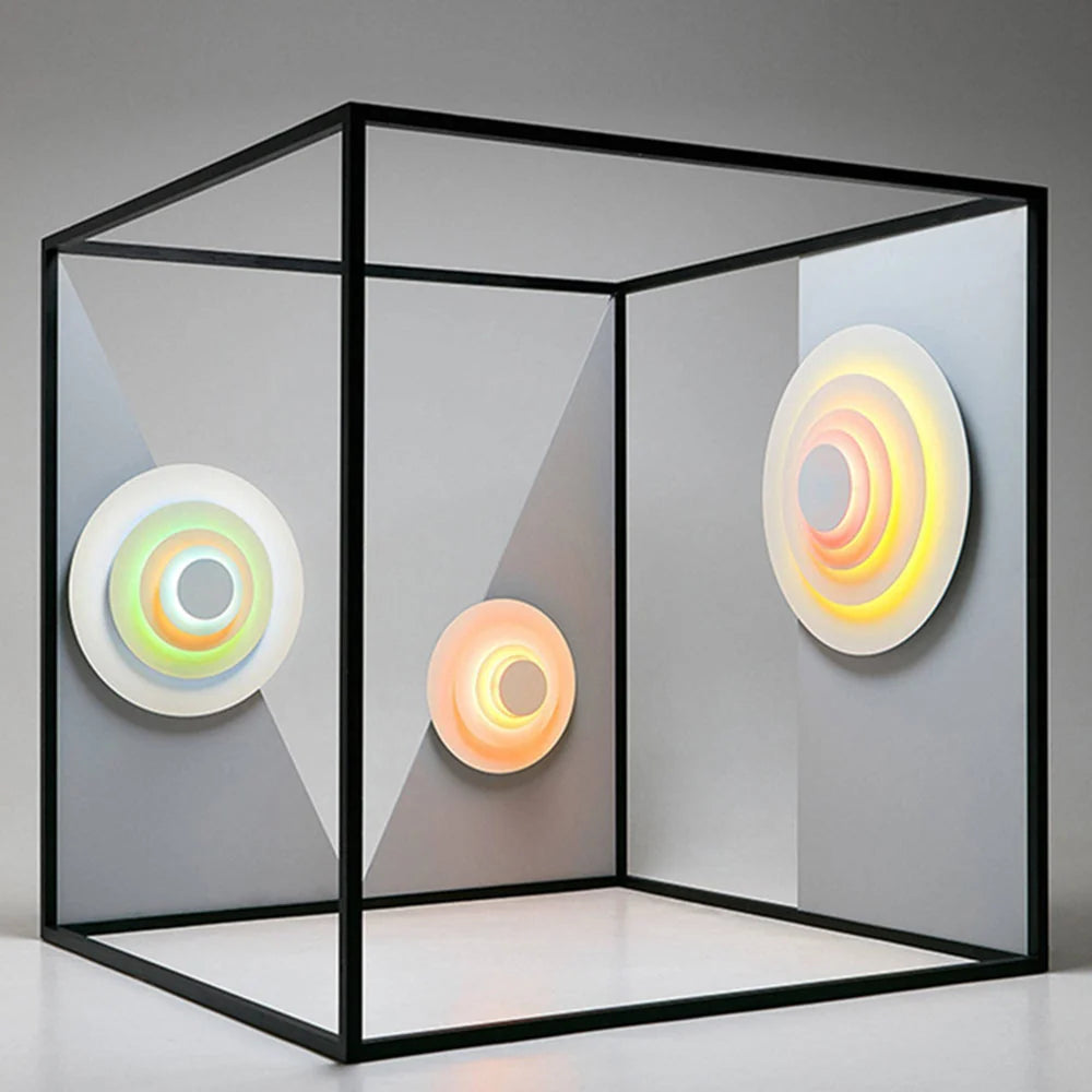 Indoor Wall Lamp | Circular Colorful Metal Shade & LED