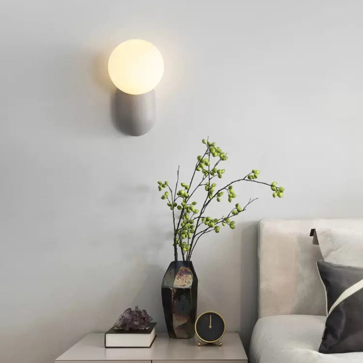 Indoor Wall Lamp | Resin & Glass LED Globe | Dimmable