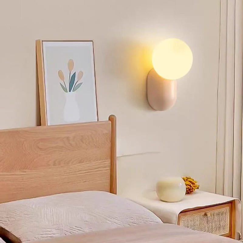 Indoor Wall Lamp | Resin & Glass LED Globe | Dimmable