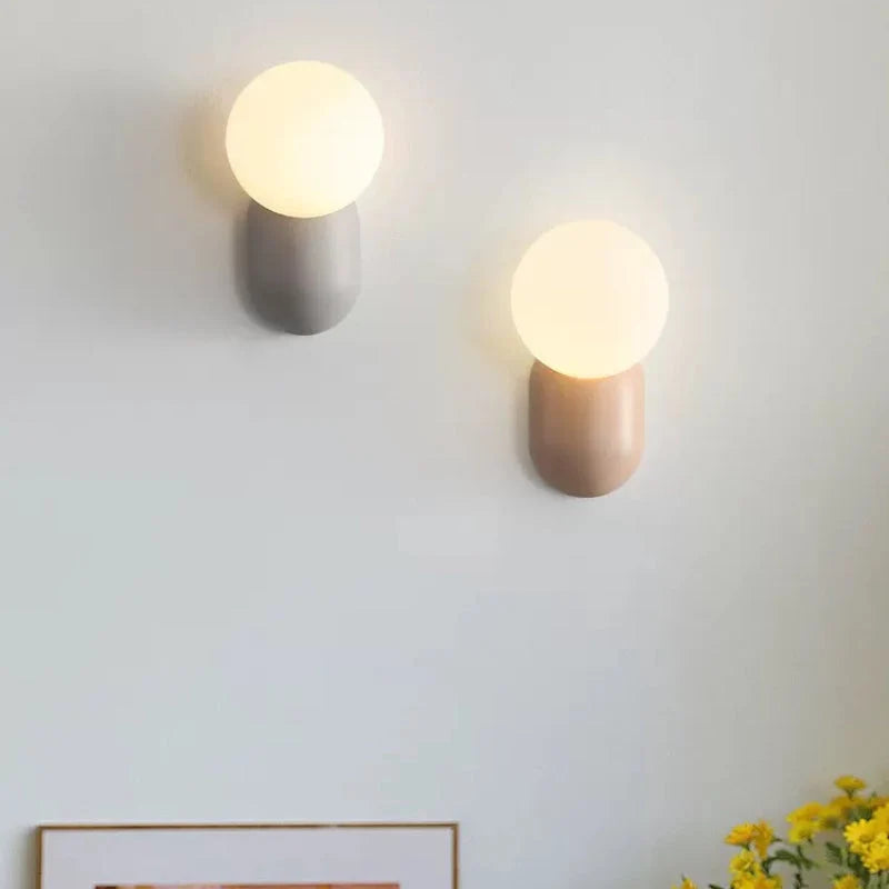 Indoor Wall Lamp | Resin & Glass LED Globe | Dimmable