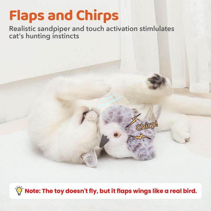 Interactive Cat Toy | Realistic Chirp & Motion | Rechargeable