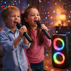 Karaoke Speaker | Dual Wireless Microphones & LED Lights