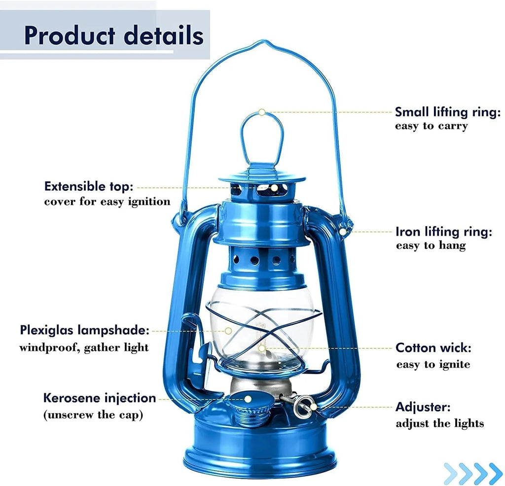 Kerosene Lantern | Weatherproof Metal & Traditional Design | Sizes M & L