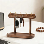 Key Organizer Wall Hook | Solid Wood & Moisture-Resistant Tray