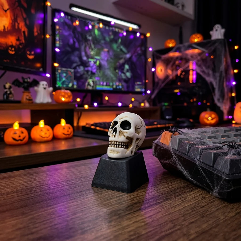 Keycap | Sculpted Gothic Halloween Design & Durable Fit | Fits Most Mechanical Keyboards
