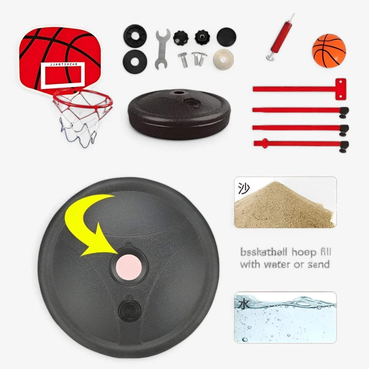 Kids Basketball Hoop | Height-Adjustable 63–165 cm & Stable Base | Complete Set
