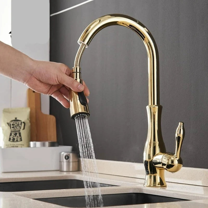 Kitchen Faucet | Pull-Out Spray Head | Copper Finish