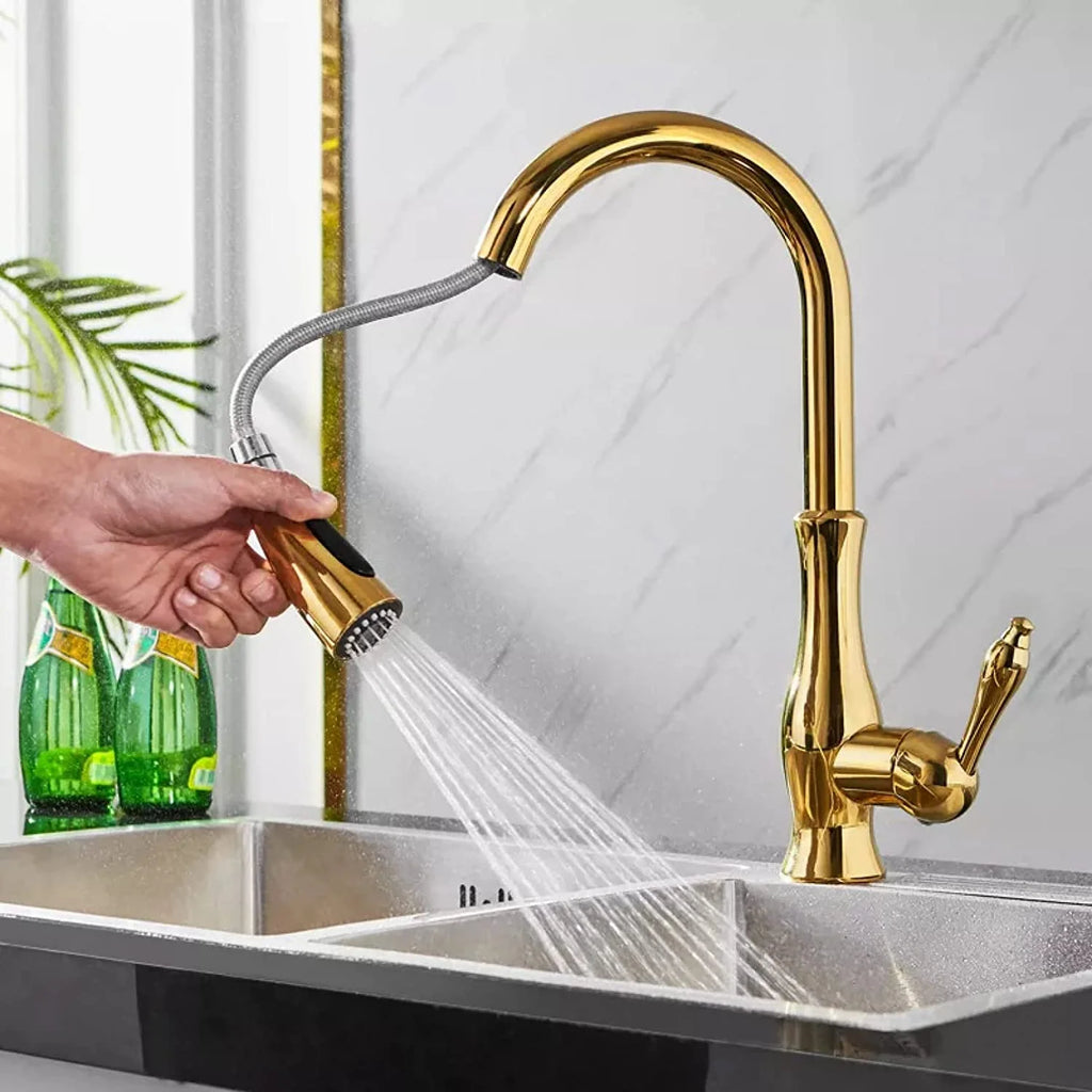 Kitchen Faucet | Pull-Out Spray Head | Copper Finish