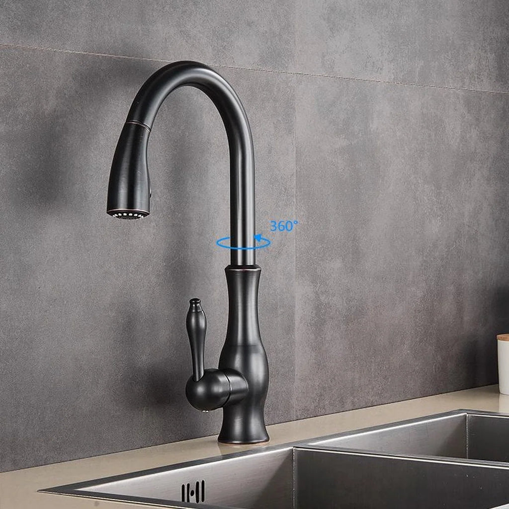 Kitchen Faucet | Pull-Out Spray Head | Copper Finish