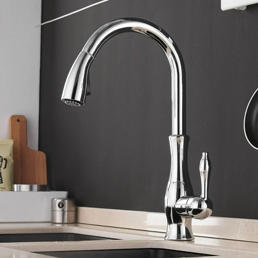 Kitchen Faucet | Pull-Out Spray Head | Copper Finish