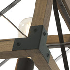 Kitchen Island Chandelier | 5-Light Height-Adjustable Wood & Metal