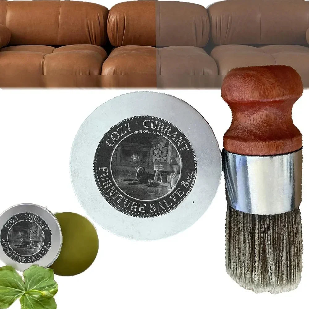 Leather Conditioner | Beeswax & Shea Butter | Includes Brush
