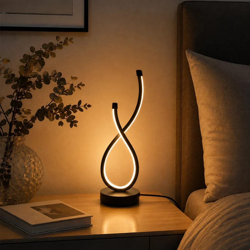 LED Desk Lamp | Infinity Loop & 3 Light Modes | 36 x 11 cm
