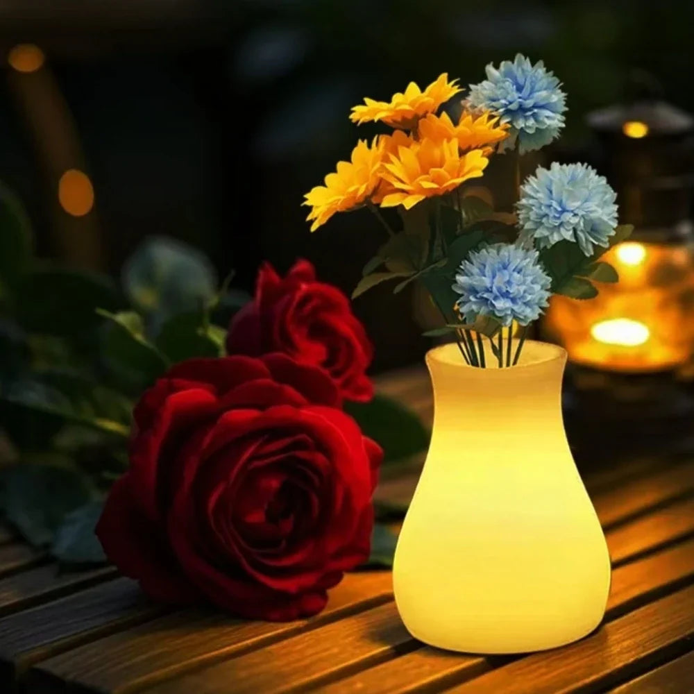 LED Flower Vase | USB-Rechargeable & IP65 Waterproof | 11 x 11 x 15 cm