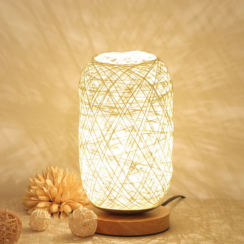 LED Table Lamp | USB-Rechargeable Wooden Base Warm White
