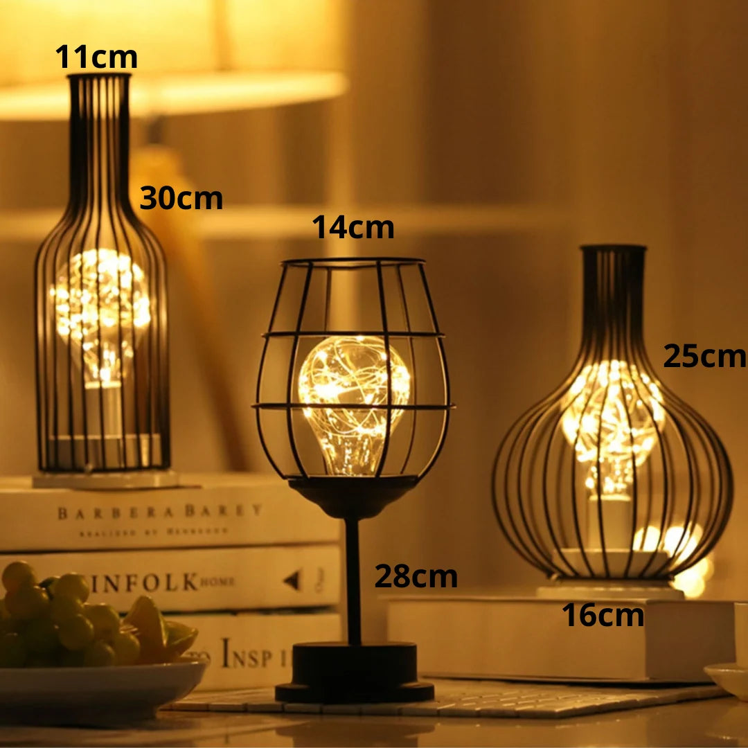 LED Table Lamp | Wireless Warm Ambient LED & Open Steel