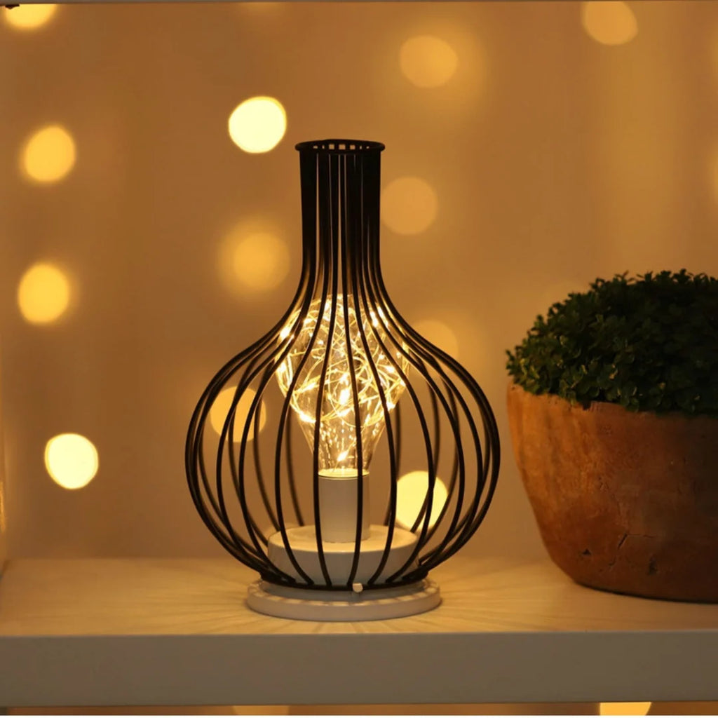LED Table Lamp | Wireless Warm Ambient LED & Open Steel