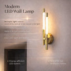 LED Wall Sconce | Adjustable Color Temperature, Metal & Acrylic | Single Or Double Head