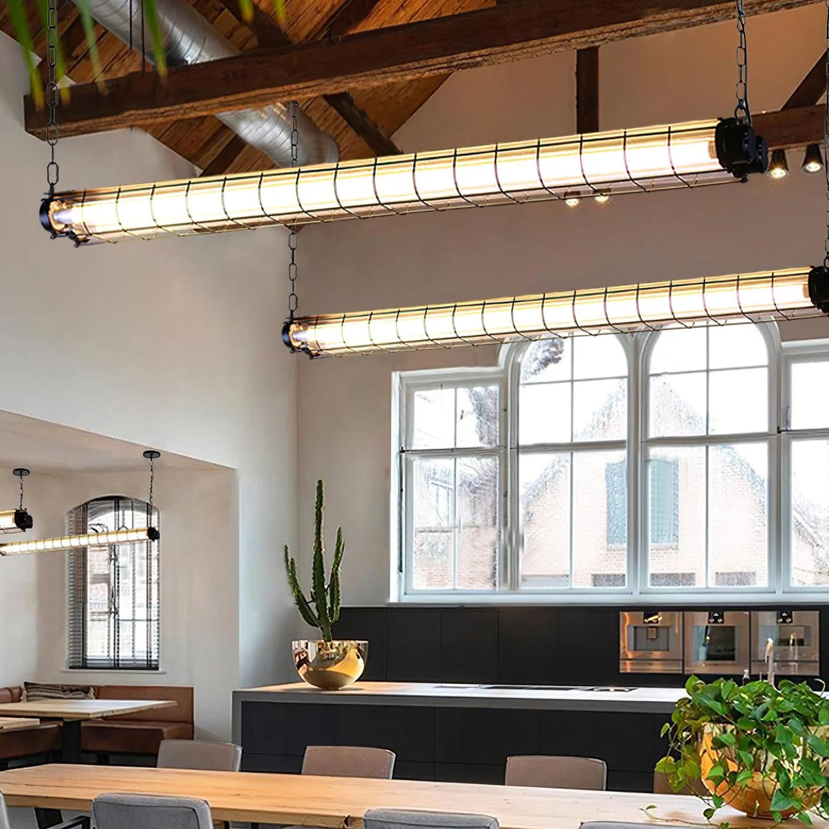 Linear Pendant Light | Integrated LED & Adjustable Suspension | 123 cm