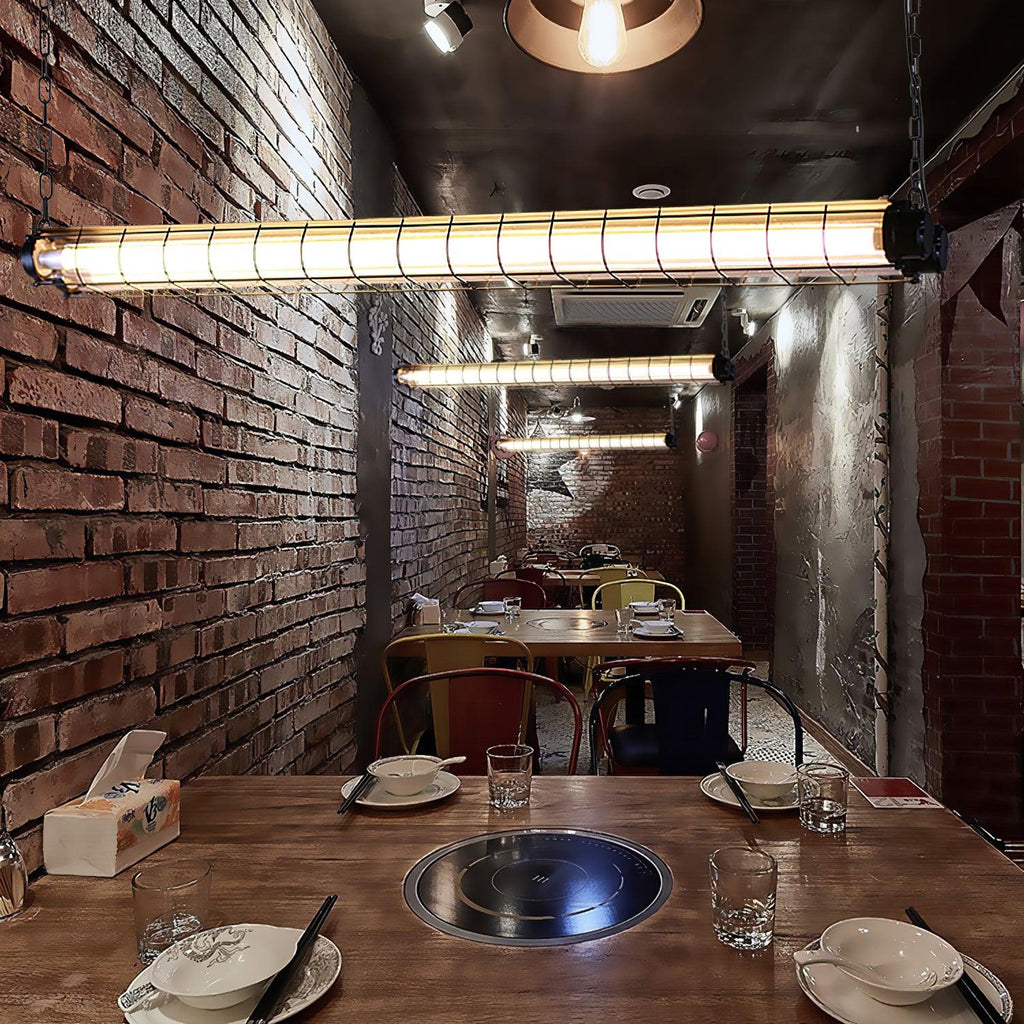 Linear Pendant Light | Integrated LED & Adjustable Suspension | 123 cm