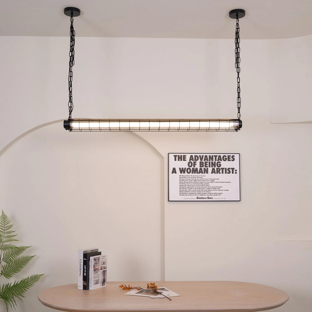 Linear Pendant Light | Integrated LED & Adjustable Suspension | 123 cm