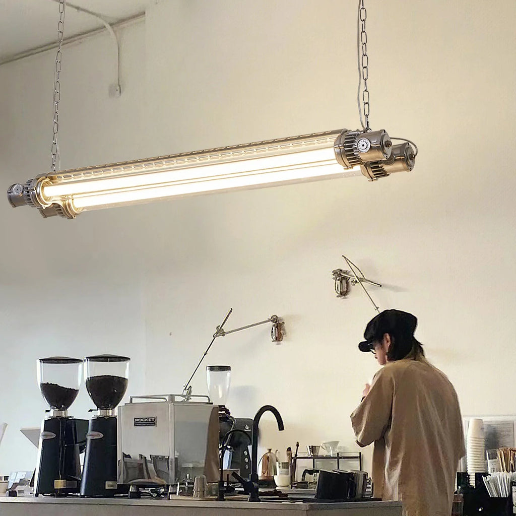 Linear Pendant Light | Integrated LED & Adjustable Suspension | 123 cm