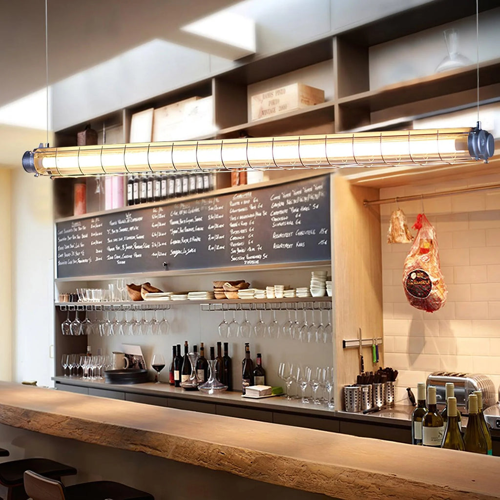 Linear Pendant Light | Integrated LED & Adjustable Suspension | 123 cm