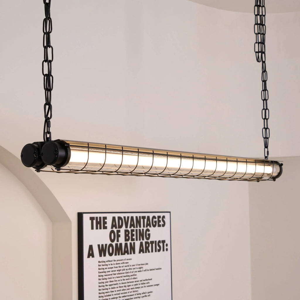 Linear Pendant Light | Integrated LED & Adjustable Suspension | 123 cm