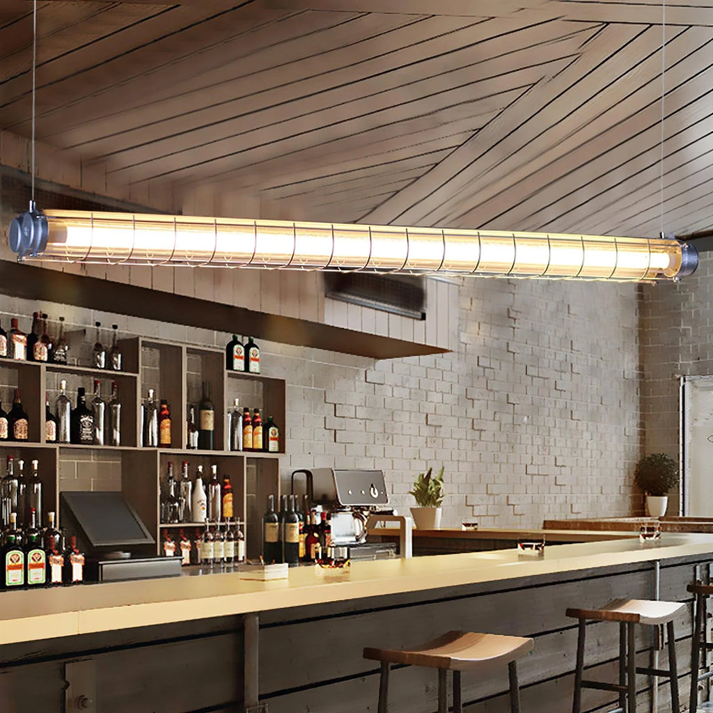 Linear Pendant Light | Integrated LED & Adjustable Suspension | 123 cm