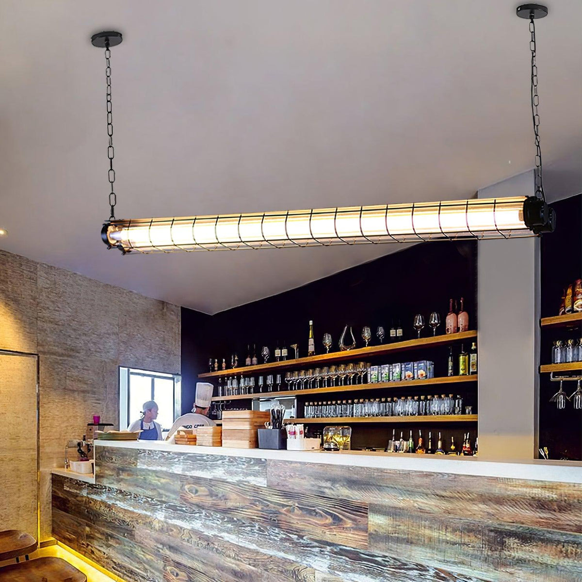 Linear Pendant Light | Integrated LED & Adjustable Suspension | 123 cm