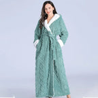 Long Hooded Robe | Plush Knitted & Water-Absorbing